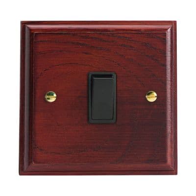 Varilight XK7MB Kilnwood Mahogany 1 Gang 10A Intermediate Rocker Light Switch