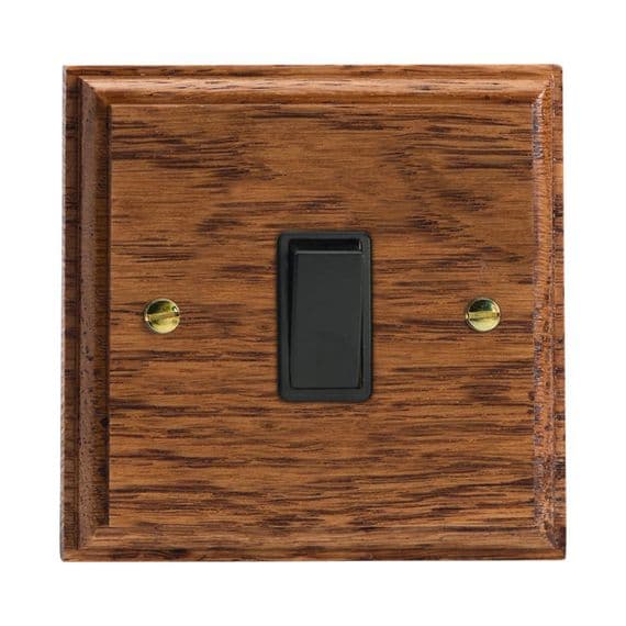 Varilight XK7MOB Kilnwood Medium Oak 1 Gang 10A Intermediate Rocker Light Switch