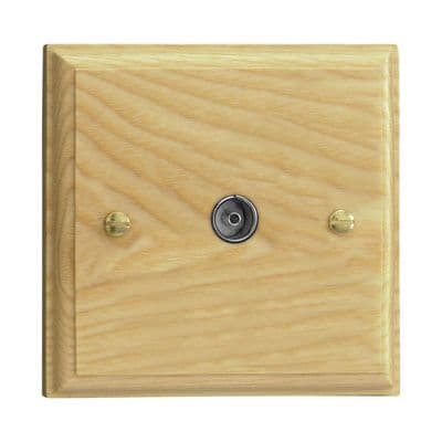 Varilight XK8A Kilnwood Ash 1 Gang Co-Axial TV Socket