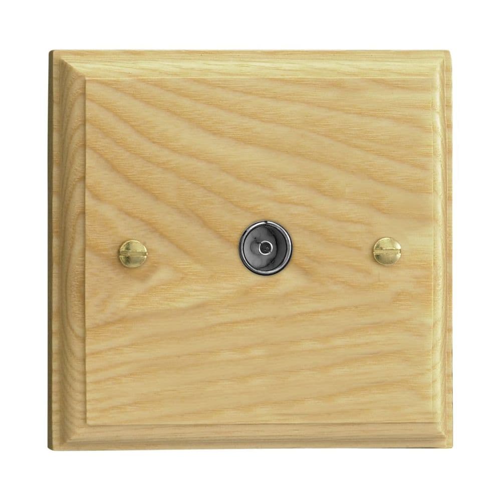 Varilight XK8A Kilnwood Ash 1 Gang Co-Axial TV Socket