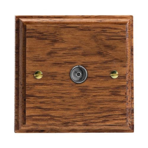 Varilight XK8MO Kilnwood Medium Oak 1 Gang Co-Axial TV Socket