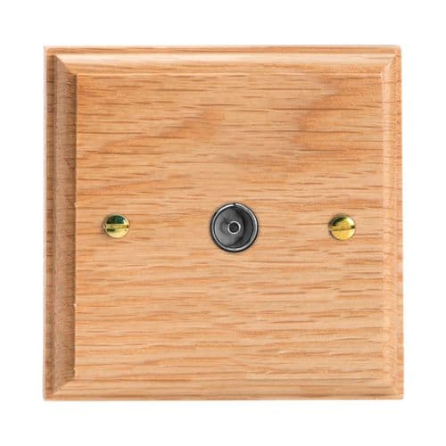Varilight XK8O Kilnwood Oak 1 Gang Co-Axial TV Socket