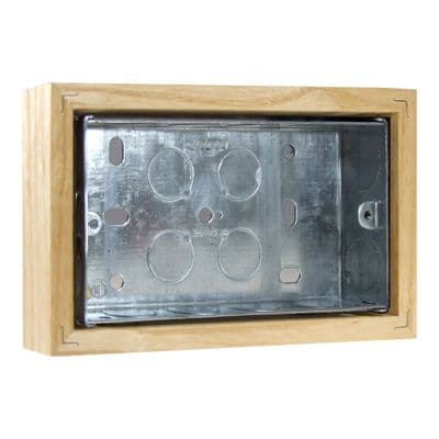 Varilight XKBOXDA Kilnwood Ash Surface Mounted Pattress Box Double 25mm