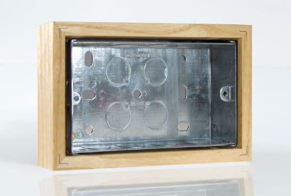 Varilight XKBOXDA Kilnwood Ash Surface Mounted Pattress Box Double 25mm