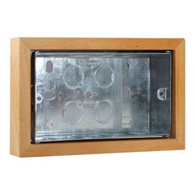 Varilight XKBOXDBE Kilnwood Scandic Beech Surface Mounted Pattress Box Double 25mm