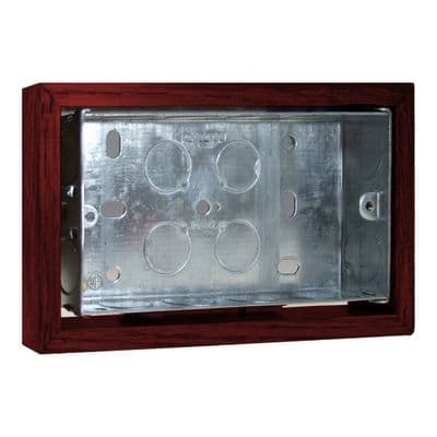 Varilight XKBOXDM Kilnwood Mahogany Surface Mounted Pattress Box Double 25mm