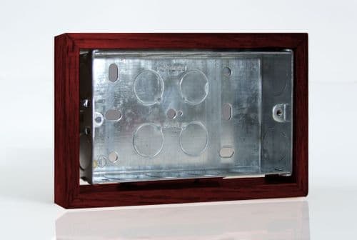 Varilight XKBOXDM Kilnwood Mahogany Surface Mounted Pattress Box Double 25mm