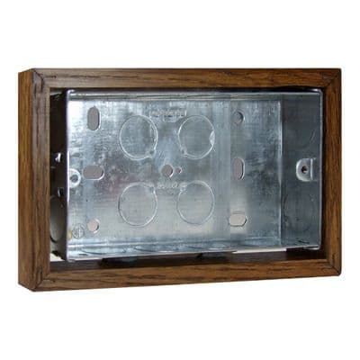 Varilight XKBOXDMO Kilnwood Medium Oak Surface Mounted Pattress Box Double 25mm