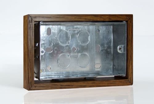 Varilight XKBOXDMO Kilnwood Medium Oak Surface Mounted Pattress Box Double 25mm