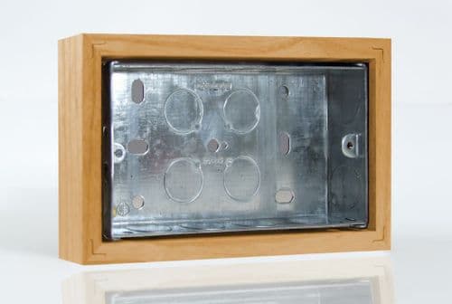 Varilight XKBOXDO Kilnwood Oak Surface Mounted Pattress Box Double 25mm