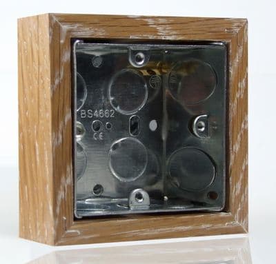 Varilight XKBOXSLO Kilnwood Limed Oak Surface Mounted Pattress Box Single 25mm