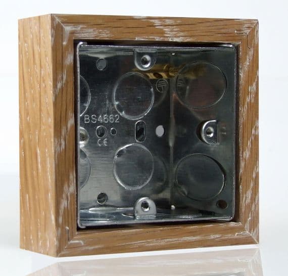 Varilight XKBOXSLO Kilnwood Limed Oak Surface Mounted Pattress Box Single 25mm