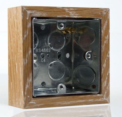 Varilight XKBOXSLO Kilnwood Limed Oak Surface Mounted Pattress Box Single 25mm