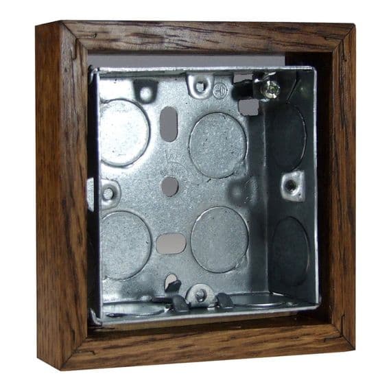 Varilight XKBOXSMO Kilnwood Medium Oak Surface Mounted Pattress Box Single 25mm