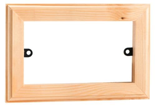 Varilight XKD Surface Mounted Pattress Box Surround Double Kilnwood Unfinished Wood