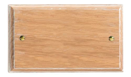 Varilight XKDBLO Kilnwood Limed Oak 2 Gang Double Blank Plate
