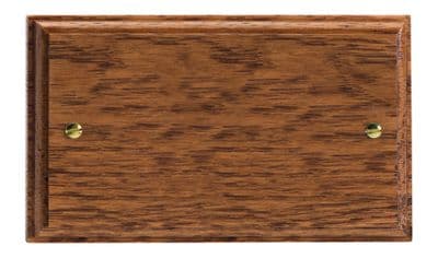 Varilight XKDBMO Kilnwood Medium Oak 2 Gang Double Blank Plate