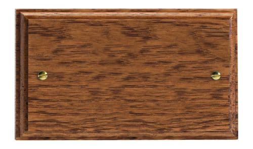 Varilight XKDBMO Kilnwood Medium Oak 2 Gang Double Blank Plate