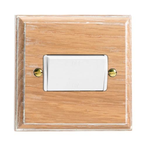 Varilight XKFILOW Kilnwood Limed Oak 1 Gang 10A Fan Isolating Switch (3 Pole)