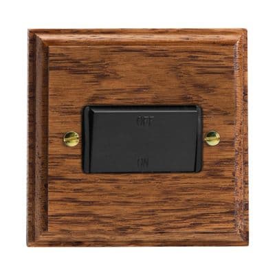 Varilight XKFIMOB Kilnwood Medium Oak 1 Gang 10A Fan Isolating Switch (3 Pole)