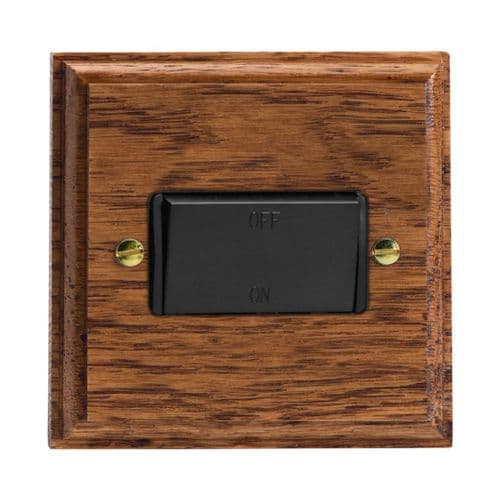 Varilight XKFIMOB Kilnwood Medium Oak 1 Gang 10A Fan Isolating Switch (3 Pole)