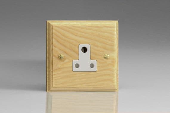 Varilight XKRP5AW Kilnwood Ash 1-Gang 5A Round Pin Socket