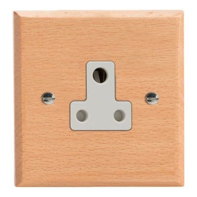 Varilight XKRP5BEW Kilnwood Scandic Beech 1 Gang 5A Round Pin Plug Socket