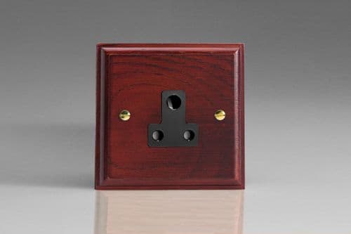 Varilight XKRP5MB Kilnwood Mahogany 1 Gang 5A Round Pin Plug Socket
