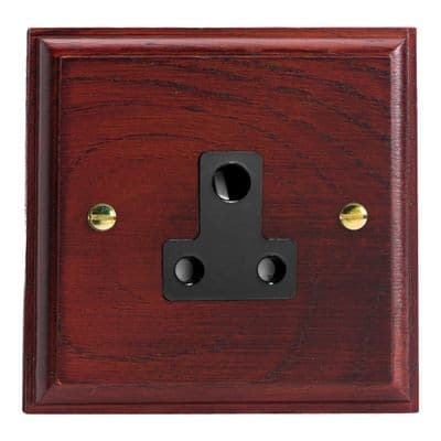 Varilight XKRP5MB Kilnwood Mahogany 1 Gang 5A Round Pin Plug Socket