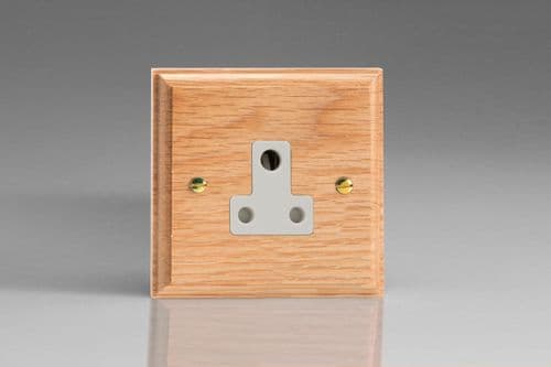 Varilight XKRP5OW Kilnwood Oak 1 Gang 5A Round Pin Plug Socket