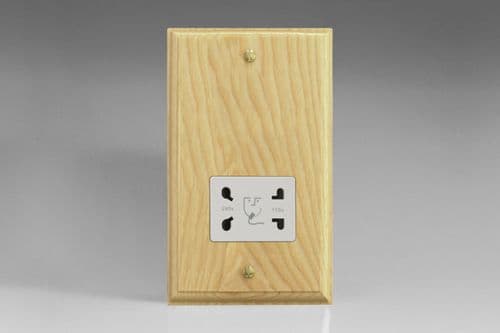 Varilight XKSSAW Kilnwood Ash Dual Voltage Shaver Socket 230V/115V