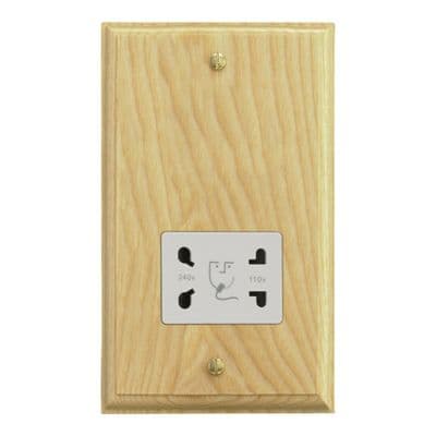 Varilight XKSSAW Kilnwood Ash Dual Voltage Shaver Socket 230V/115V