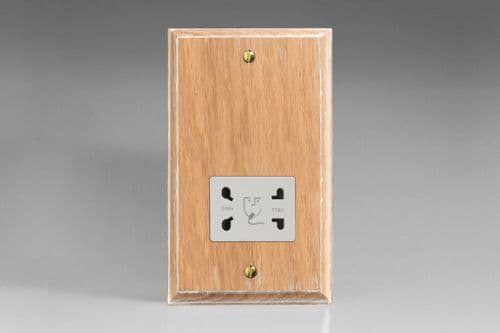 Varilight XKSSLOW Kilnwood Limed Oak Dual Voltage Shaver Socket 230V/115V