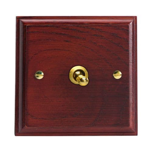 Varilight XKT1M Kilnwood Mahogany 1 Gang 10A 1 or 2 Way Toggle Light Switch