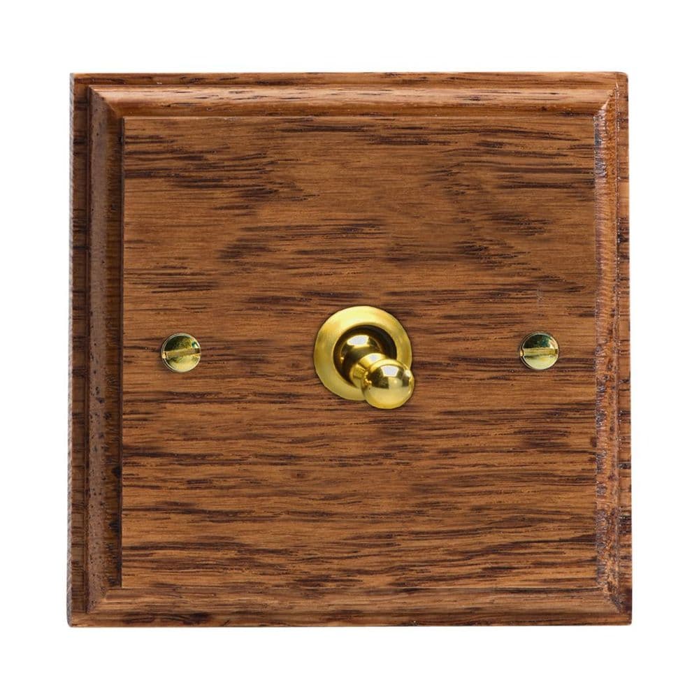 Varilight XKT1MO Kilnwood Medium Oak 1 Gang 10A 1 or 2 Way Toggle Light Switch