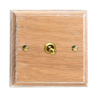 Varilight XKT7LO Kilnwood Limed Oak 1 Gang 10A Intermediate Toggle Light Switch