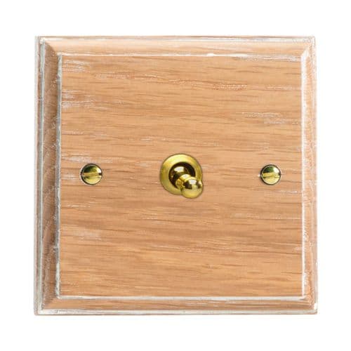 Varilight XKT7LO Kilnwood Limed Oak 1 Gang 10A Intermediate Toggle Light Switch