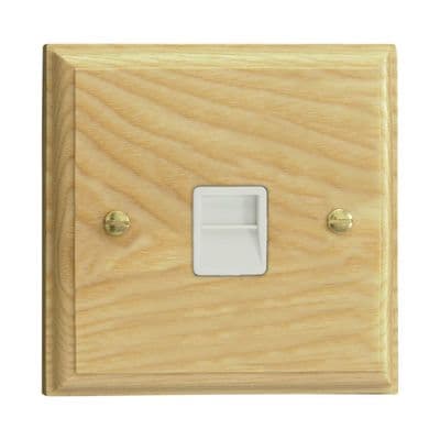 Varilight XKTMAW Kilnwood Ash 1 Gang Telephone Master Socket
