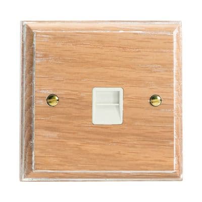 Varilight XKTMLOW Kilnwood Limed Oak 1 Gang Telephone Master Socket