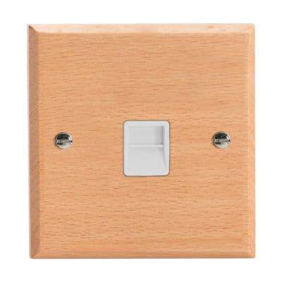 Varilight XKTSBEW Kilnwood Scandic Beech 1 Gang Telephone Slave (Extension) Socket