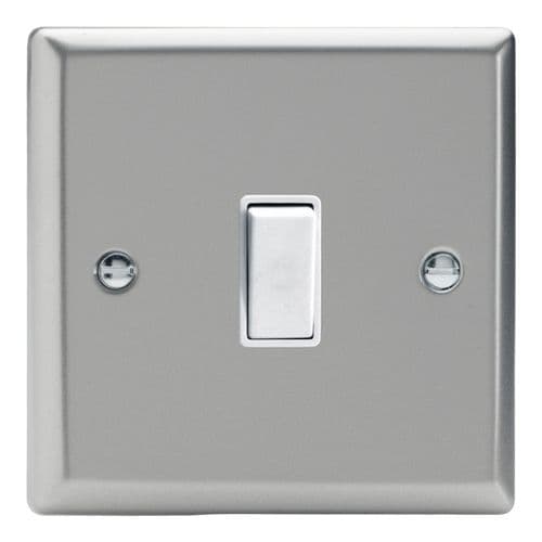 Varilight XN1W Classic Satin Chrome 1 Gang 10A 1 or 2 Way Rocker Light Switch