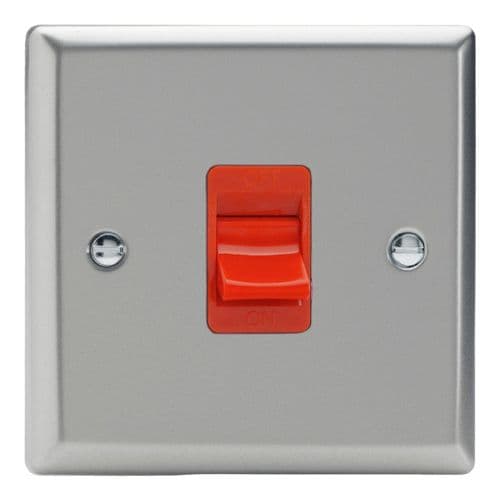 Varilight XN45S Classic Satin Chrome 45A DP Cooker Switch Single Plate