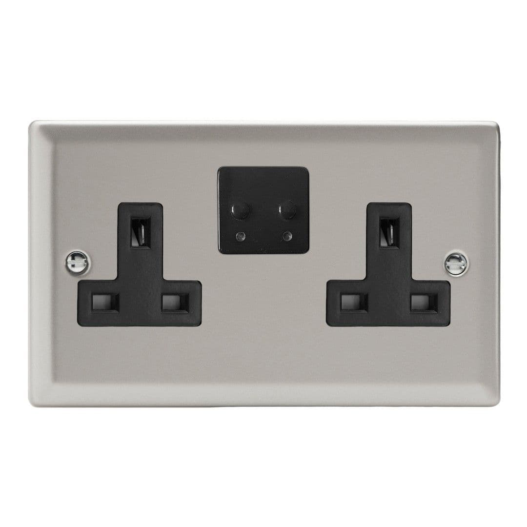 Varilight XN5VSB Classic Satin 2 Gang 13A Wi-Fi Socket for V-Pro Smart ...