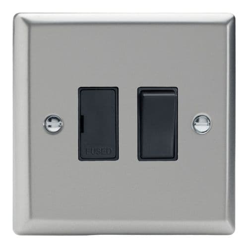 Varilight XN6B Classic Satin Chrome 1 Gang 13A Switched Fused Spur