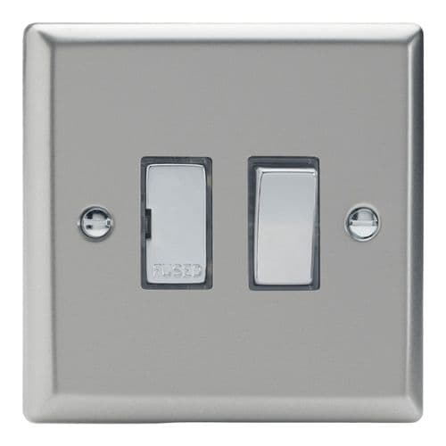 Varilight XN6D Classic Satin Chrome 1 Gang 13A Switched Fused Spur