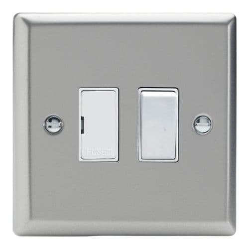 Varilight XN6W Classic Satin Chrome 1 Gang 13A Switched Fused Spur