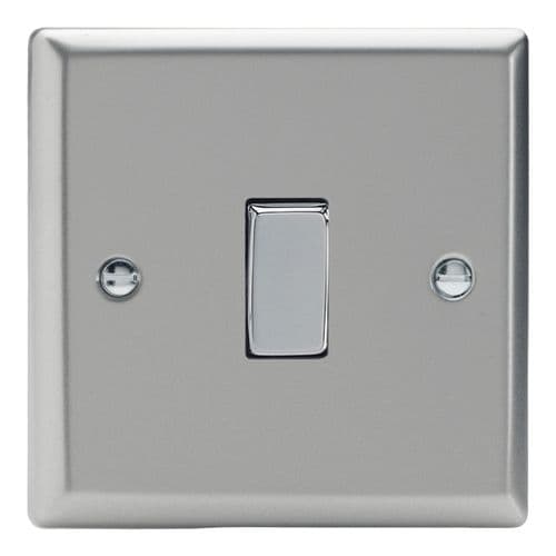 Varilight XN7D Classic Satin Chrome 1 Gang 10A Intermediate Rocker Light Switch