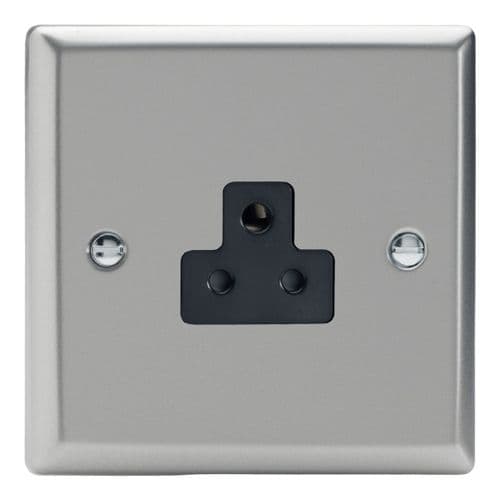 Varilight XNRP2AB Classic Satin Chrome 1 Gang 2A Round Pin Plug Socket