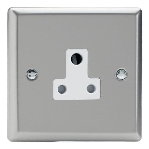 Varilight XNRP5AW Classic Satin Chrome 1 Gang 5A Round Pin Plug Socket