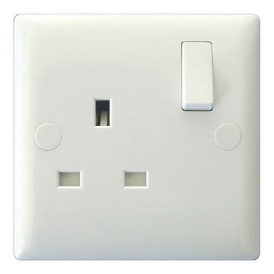Varilight XO4W Value Polar White 1 Gang 13A DP Single Switched Plug Socket